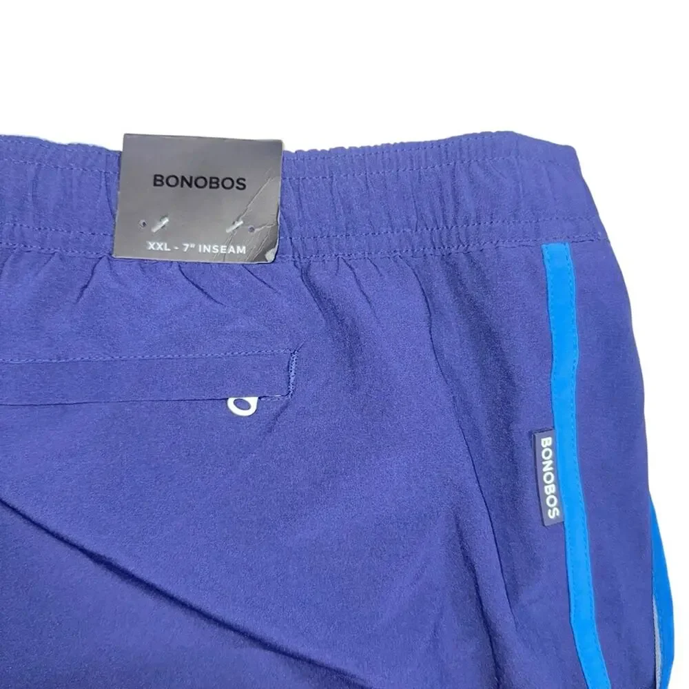 NWOT Bonobos Stargazer Curved Hem 7 Inch Inseam Blue Swim Trunks XXL
